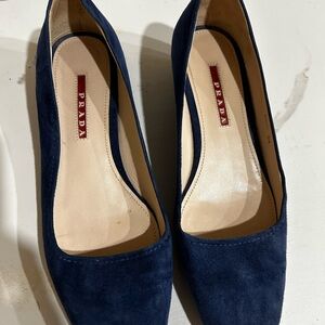 Prada Navy Suede Women's Heels